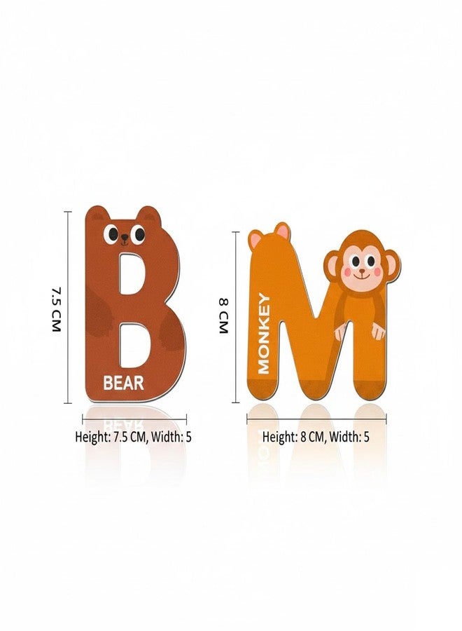 GITGRNTH 26-Piece Magnetic Animal Alphabet Set | Educational Theme Puzzle Set, Uppercase Letters with Animal Illustrations, Magnet for Fridge & Whiteboard - Perfect for Toddler,Girls, boys Age 3+ Year - Image 3